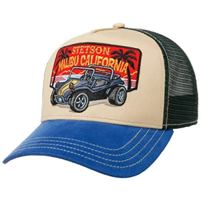 Image of Stetson Malibu California Trucker Cap Men mesh Baseball with Peak, Snapback, Peak Winter Autumn Spring Summer One Size Beige