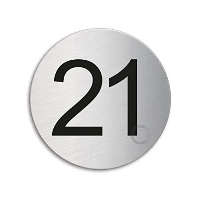 Image of Stainless Steel Door Number 21 Twenty One Ø 75 mm 41011