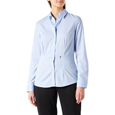 Image of Seidensticker women&#039;s blouse shirt slim fit long sleeve plain 100% cotton