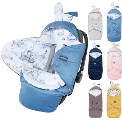 Image of Premium Swaddling Blanket Baby Seat First Equipment Made of Cotton for Car Seat, Cuddly Prams with Footmuff Suitable Maxi Cosi, Römer, Cybex Jambo
