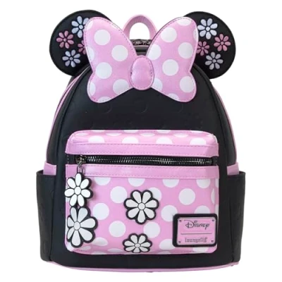 Image of Loungefly Disney Minnie Floral Rock The Dots Mini Backpack