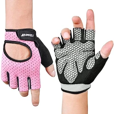 Image of Fitself Gym Gloves Non Slip Weight Lifting Men Women Breathable Workout Training Fitness for Crossfit Powerlifting Bodybuilding Cycling Pink Medium