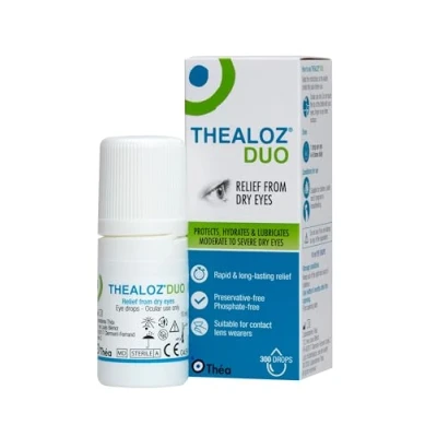 Image of Thealoz Duo Eye Drops Rapid &amp; Long Lasting Relief for Dry, Tired Sore Eyes Gentle, Preservative Free Formula Suitable Contact Lens Wearers 10 ml (300 Drops)