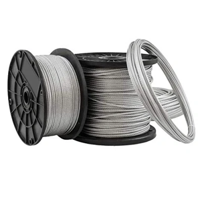 Image of DQ PP GALVANISED WIRE ROPE 3 milimeters 5 meters 6x7 strand weaved steel cable zinced metal cord