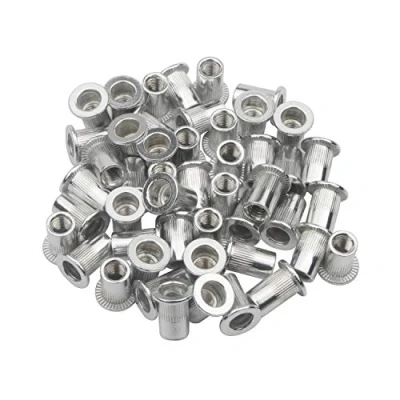 Image of Pxyelec 100pcs M6 Flat Head Aluminum Rivet Nut Blind Insert (6mm)
