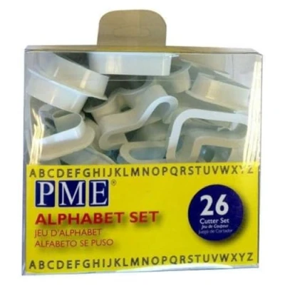 Image of PME Alphabet Cutters for Sugarcraft and Cake Decorating, Set of 26, White, 5 x 1.3 cm