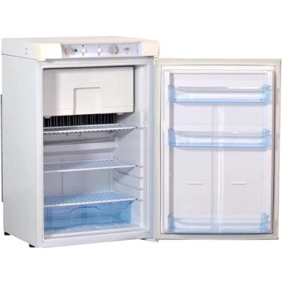 Image of Smad Gas Fridge Freezer 100l, 3 Way Caravan Freezer, Lpg Camping for Off grid, Fishing Holiday Lodge, Campervan, Motorhome, Silent, Propane 30mbar, Quiet 0dB, White