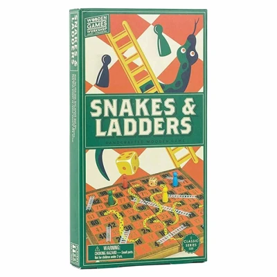 Image of Professor Puzzle Snakes and Ladders Wooden Games Workshop Board Game Ages 6+ 2+ Players