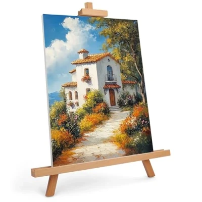 Image of Belle Vous Adjustable Artist Easel Stand for Painting Wooden Table Top Easel/Canvas Wedding, Desk Easel, or Display
