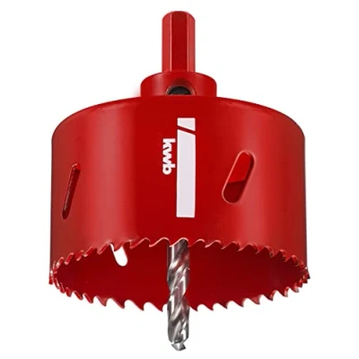 Image of kwb HSS bi metal hole saw Ø 74 mm with progressive vario toothing, high precision, hexagonal shank, 38 cutting depth and centre bit