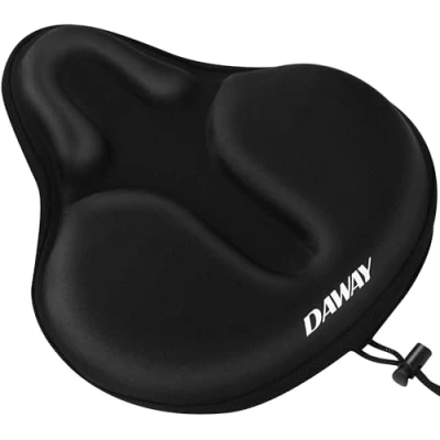Image of DAWAY C9 Extra Large Comfortable Exercise Bike Seat Cover Wide Soft Foam &amp; Gel Padded Bicycle Saddle Cushion for Women Men Seniors, Fit Peloton, Stationary, Cruiser Bikes, Indoor Outdoor Cycling