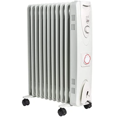 Image of MYLEK Oil Filled Radiator with Adjustable Thermostat and Timer 3 Heat Settings Electric Portable Heater Energy Efficient Safety Tip Over Protection &amp; Cut Off (2500W, 2.5KW)