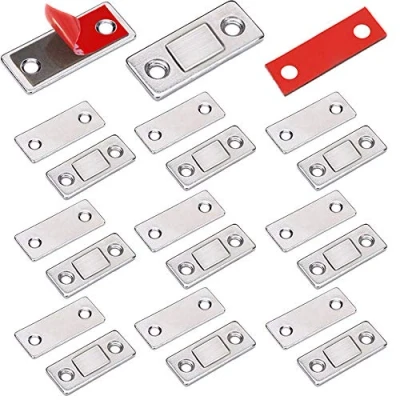 Image of Magnetic Door Catch Jiayi 10 Pack Ultra Thin Cabinet Magnets Cupboard Catches and Latches Stainless Steel Furniture for Kitchen Closet Closure