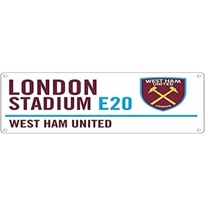 Image of West Ham United Street Sign,Claret/Blue