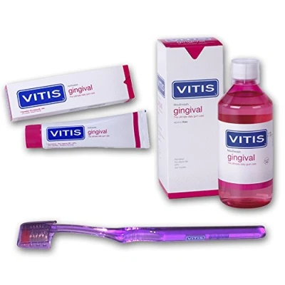 Image of VITIS Gingival Set Mouthwash 500ml, Toothpaste 100ml &amp; Toothbrush