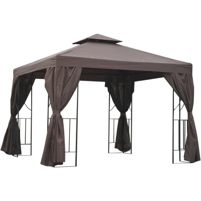 Image of Outsunny 3 X 3M Metal Gazebo Garden Marquee Tent Pavilion Canopy Sun Shelter84C 043BN