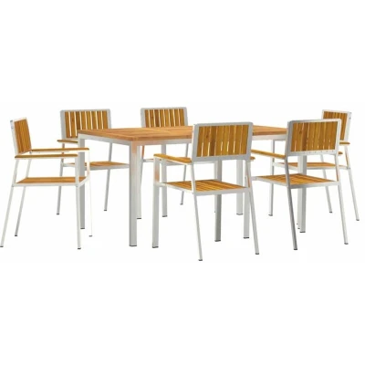 Image of vidaXL 7 Piece Garden Dining Set Solid Wood Acacia
