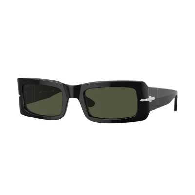 Image of Persol Unisex PO3332S FRANCIS 95/31 Sunglasses Acetate Black Green Squared Normal
