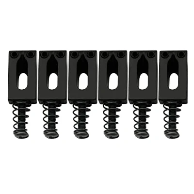 Image of Musiclily 10.5mm Electric Guitar Tremolo Bridge Saddles for Strat Tele Style Guitar, Black(Set of 6)