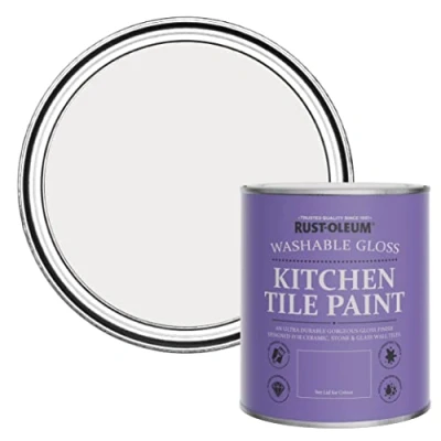 Image of Rust Oleum Purple Water Resistant Kitchen Tile Paint in Gloss Finish Fleur 750ml