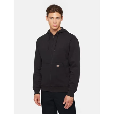 Image of Dickies Hoodie for Men, Full Zipper Fleece Hooded Sweatshirt, Hidden Cellphone Pocket, Black, XL