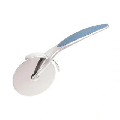 Image of Wiltshire Colour Rush Pizza Cutter, Chrome Plated, Anti Slip Comfortable Soft Grip Handle, Wheel, Slicer, Roller, Sharp Blade, Professional Knife, Blue, 17.7x7.3x2cm