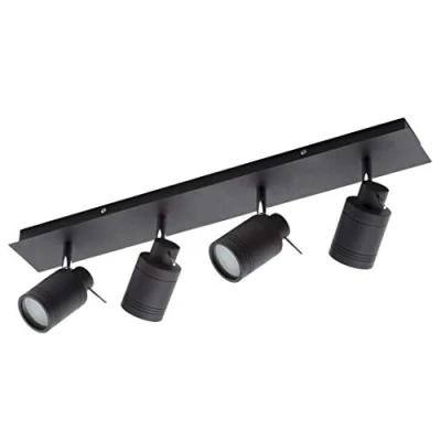 Image of LITECRAFT Spotlight Bar Bathroom IP44 Adjustable 4 Light Matte Black