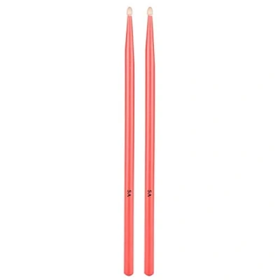 Image of 5A Hard Maple Wood Drum Sticks Tip Drumsticks Instruments Accessories(Red)