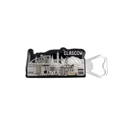 Image of Scotland Bottle Opener Magnets, Glasgow Opener, Edinburgh Magnet (Glasgow Skyline)