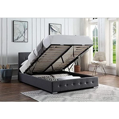 Image of Home Treats Upholstered Ottoman Storage Bed Small Double with Frame Under