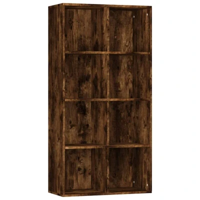 Image of vidaXL Smoked Oak Book Cabinet/Sideboard Engineered Wood Ample Storage Versatile and Durable Easy to Clean 66x30x130 cm