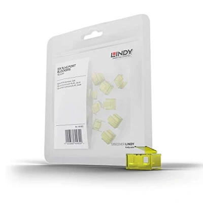 Image of LINDY 20 x RJ 45 Port Blockers without Key Yellow