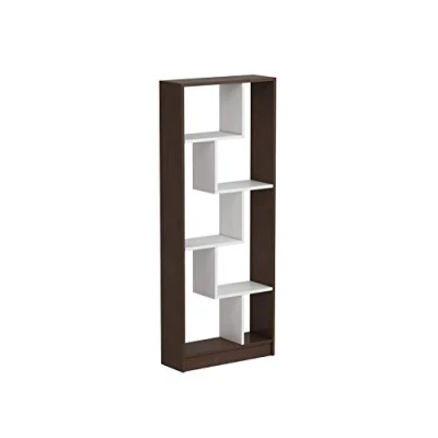 Image of HOMIDEA CAMPO Bookcase Free Standing Shelving Unit for living room or office in a modern design (Wenge/White)