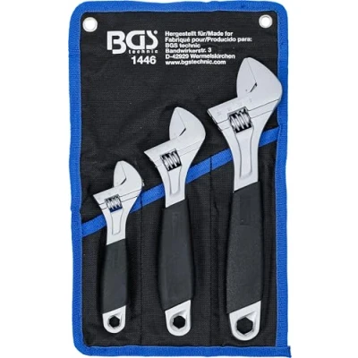 Image of BGS 1446 Adjustable Wrench with Soft Rubber Handle 3 pcs.