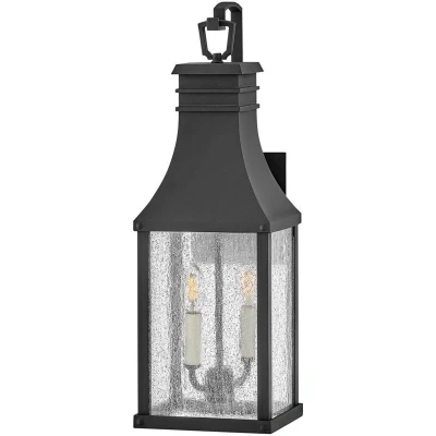 Image of Beacon Hill 2 Light Medium Outdoor Wall Lantern Museum Black IP44