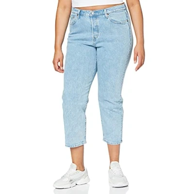 Image of Levi&#039;s Women&#039;s Plus Size 501 Crop Jeans Samba Tango Surge (Blue) 22