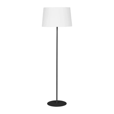 Image of Maja Black Floor Lamp With Shade White 1xE27