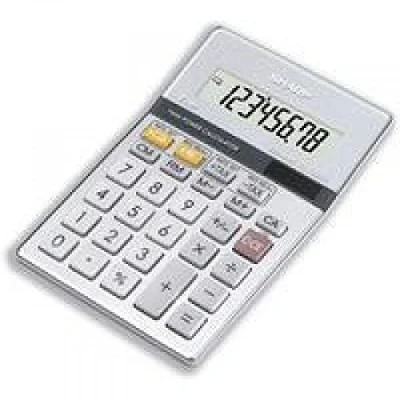 Image of Sharp Silver 8 Digit Semi Desktop Calculator EL 330ERB