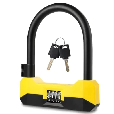 Image of SIGTUNA Bike Lock U Password, Heavy Duty Bicycle Shackle and Mount Holder for Road, Electric, Folding, Mountain Bikes
