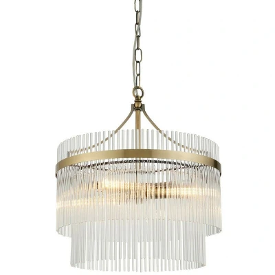 Image of Marietta 3 Light Multi Arm Lamp Ceiling Pendant Antique Brass