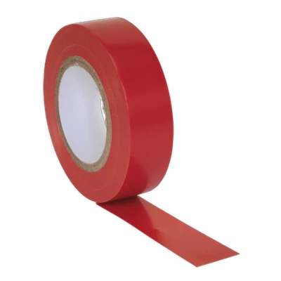 Image of Sealey PVC Insulating Tape 19mm x 20m Red Pack of 10