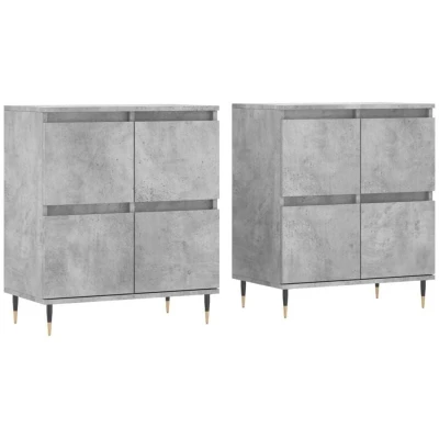 Image of vidaXL Sideboards 2 pcs Concrete Grey Engineered Wood