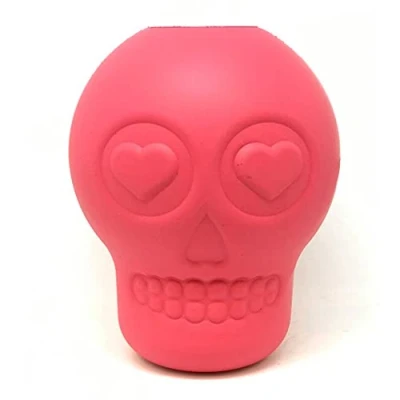 Image of Mutts Kick Butt Magnum Skull Toy Treat Dispenser Black Ultra Durable Chew Dog &amp; Puppy