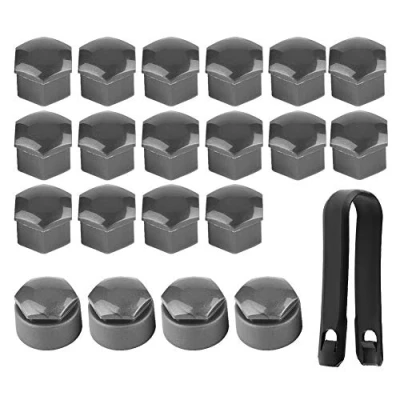Image of Aramox Wheel Nut Covers,20Pcs Car Hub Screw Cover 17mm Auto Protection Anti theft Cap (Gray)