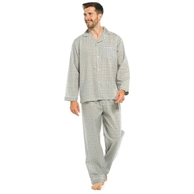 Image of Undercover Mens Traditional Polycotton Pyjamas HT225 Grey Check Medium