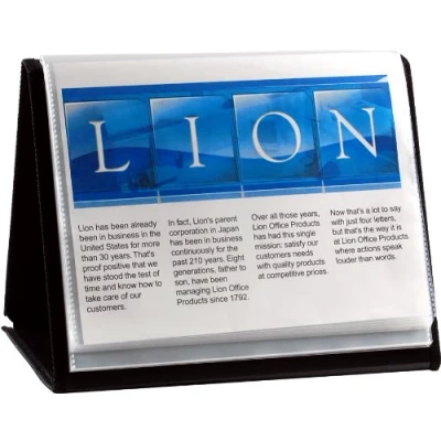 Image of Lion Flip N Tell Display Book Easel, Letter, 20 Pocket, Horizontal, 1 Easel (39008 H)