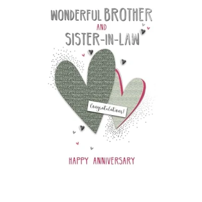 Image of Happy Anniversary Brother &amp; Sister in Law Hand Finished Card JGS774