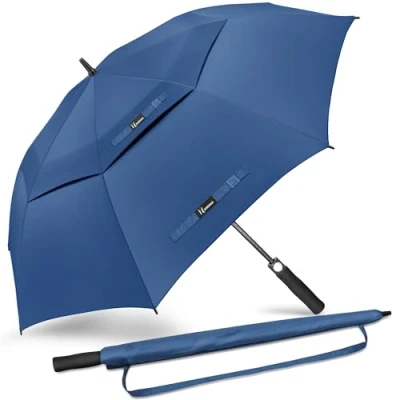 Image of NINEMAX Large Golf Umbrella Windproof Strong 68 Inch,Extra Big Umbrellas Automatic Open Gents Double Canopy(Indigo Blue)