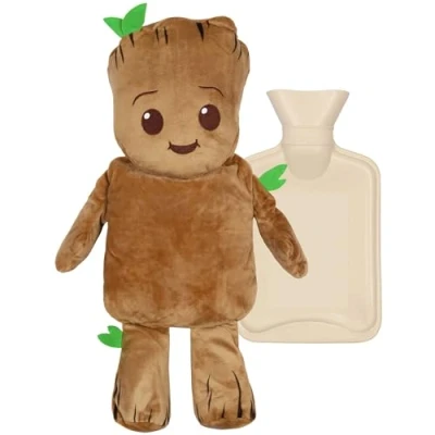 Image of sarcia.eu MARVEL Groot Hot Water Bottle with Soft Cover, Natural Rubber 1L