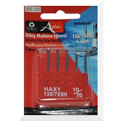 Image of Ozelaplus Universal Sewing Machine Pack of 5 Needles Size 10/70 For Cottons, Silver,